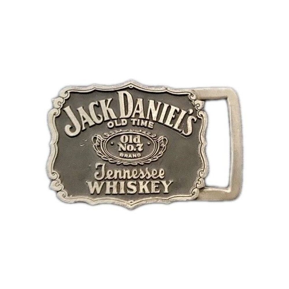 JACK DANIEL'S Distillery Belt Buckle OLD NO. 7 2004 BLACK SILVER